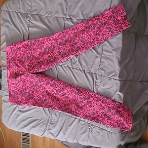 Pink cheetah print jeans GLO brand L Juniors